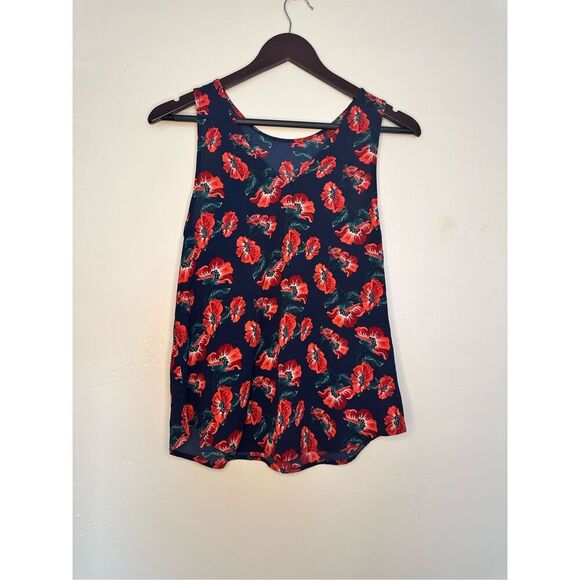 Chelsea 28 Nordstrom Navy Iris Mini Puff Bloom Sleeveless Effortless Top - Picture 2 of 3